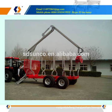 PTO driven Log Loader Trailer with Crane